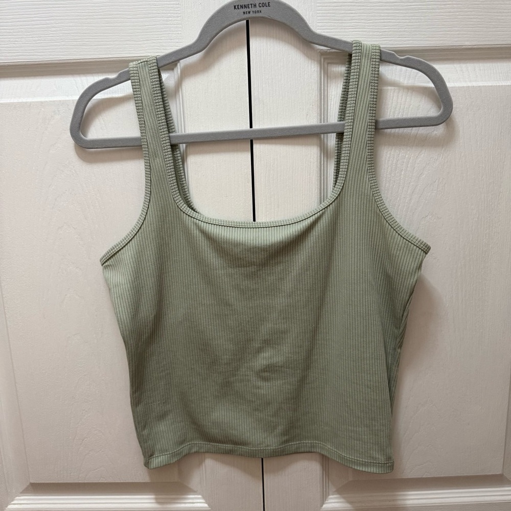 Women's Large Long Hollister Sage Green Cropped Tank Top